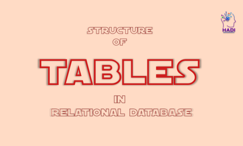 Structure of tables in relational database