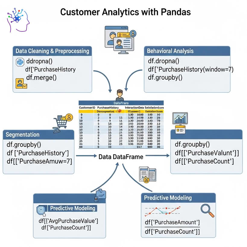 تحلیل داده‌های مشتریان (Customer Analytics) با استفاده از کتابخانه Pandas