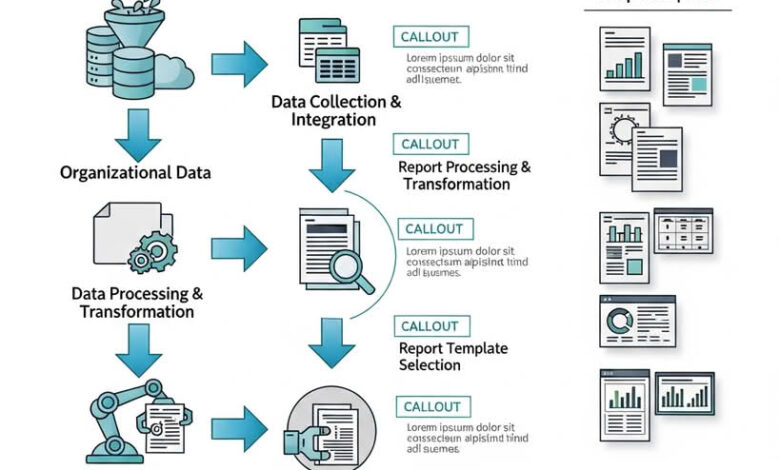 فرآیند تولید گزارش‌های اتوماتیک از داده‌های سازمانی